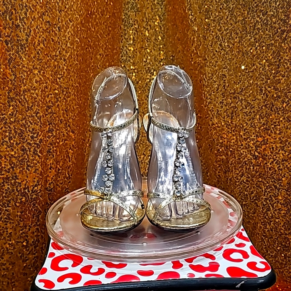 J Jacqueline Ferrar gold heels size 6 - Picture 3 of 10